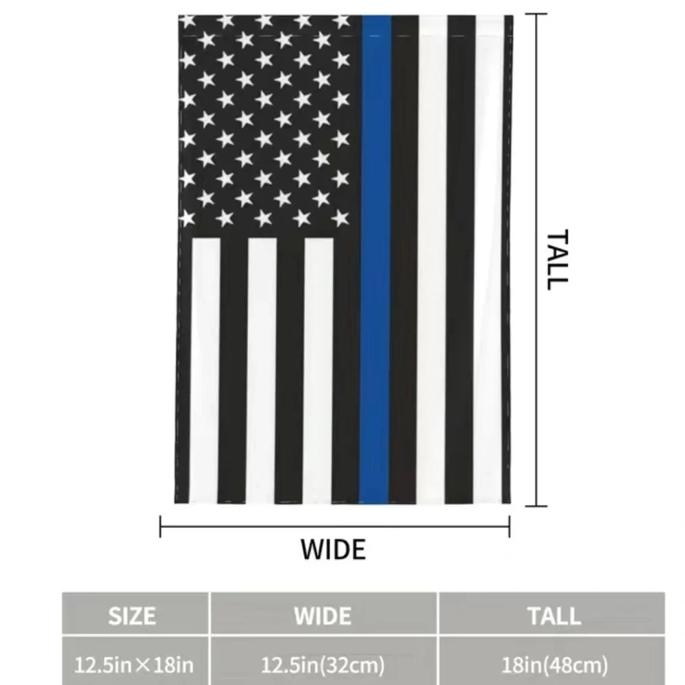 Flag Lawn Garden Flag Thin Blue Line Yard Decor Supports Police Law Enforcement - Picture 4 of 10